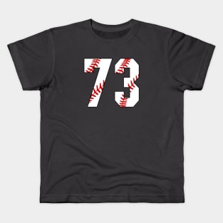 Baseball Number 73 #73 Baseball Shirt Jersey Favorite Player Biggest Fan Kids T-Shirt